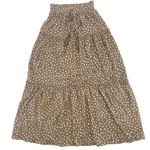 Main Strip Size Small Maxi Skirt Smocked Elastic Waist Tassels Boho